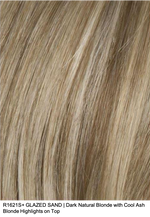 R1621S+ GLAZED SAND | Dark Natural Blonde with Cool Ash Blonde Highlights on Top