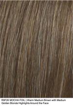 R9F26 MOCHA FOIL | Warm Medium Brown with Medium Golden Blonde Highlights Around the Face