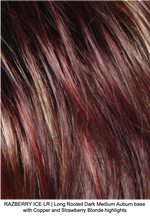 RAZBERRY ICE LR | Long Rooted Dark Medium Auburn base with Copper and Strawberry Blonde highlights