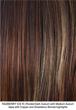 RAZBERRY ICE R | Rooted Dark Auburn with Medium Auburn base with Copper and Strawberry Blonde highlights