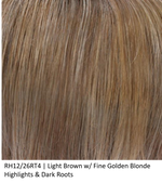 R12/26RT4 | Light Brown with Chunky Golden Blonde highlights & Dark Brown roots