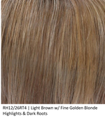 RH12/26RT4 | Light Brown w/ Fine Golden Blonde Highlights & Dark Roots