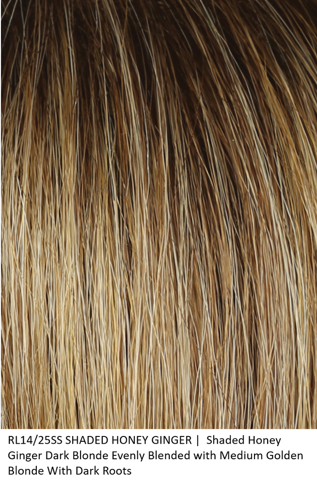 RL14/25SS HONEY GINGER | Shaded Honey Ginger Dark Blonde Evenly Blended with Medium Golden Blonde With Dark Roots 