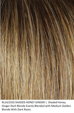 RL14/25SS HONEY GINGER | Shaded Honey Ginger Dark Blonde Evenly Blended with Medium Golden Blonde With Dark Roots 