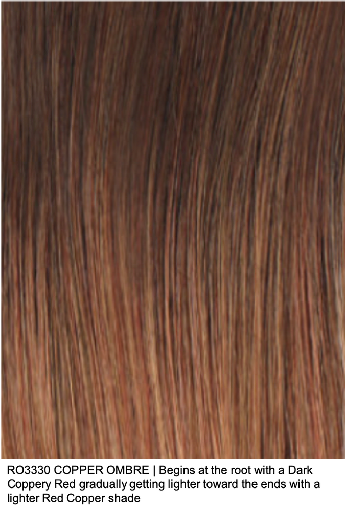 RO3330 COPPER OMBRE | Begins at the root with a Dark Coppery Red gradually getting lighter toward the ends with a lighter Red Copper shade