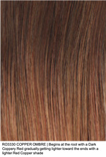 RO3330 COPPER OMBRE | Begins at the root with a Dark Coppery Red gradually getting lighter toward the ends with a lighter Red Copper shade