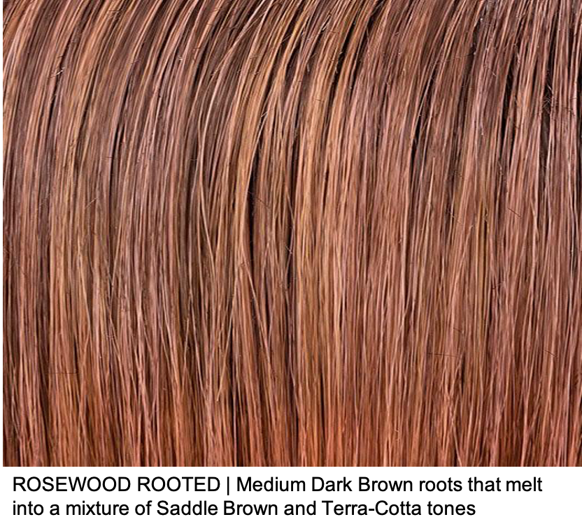 ROSEWOOD ROOTED | Medium Dark Brown roots that melt into a mixture of Saddle Brown and Terra-Cotta tones