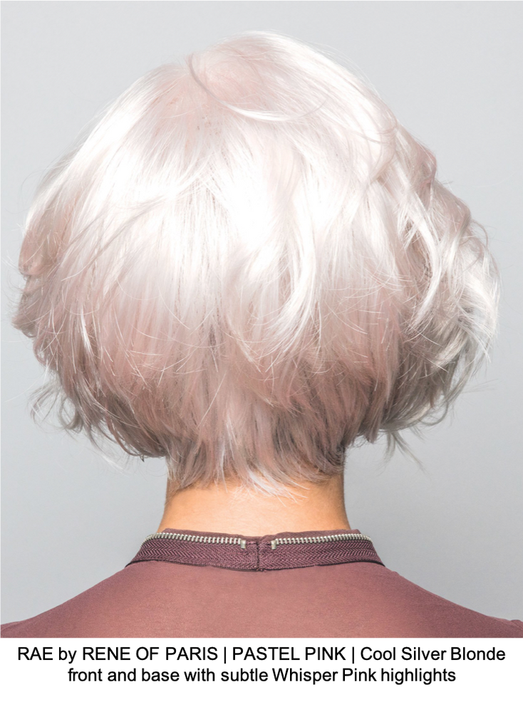 RAE by RENE OF PARIS | PASTEL PINK | Cool Silver Blonde front and base with subtle Whisper Pink highlights