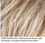 Sandy-Blonde-Mix = Medium Honey Blonde, Light Ash Blonde, and Lightest Reddish Brown blend
