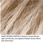 SANDY BLONDE ROOTED | Medium Honey Blonde, Light Ash Blonde, and Lightest Reddish Brown blend with Dark Roots