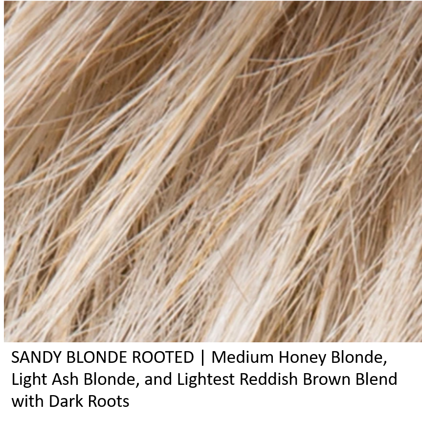 SANDY BLONDE ROOTED | Medium Honey Blonde, Light Ash Blonde, and Dark Ash Blonde blend with Dark Roots