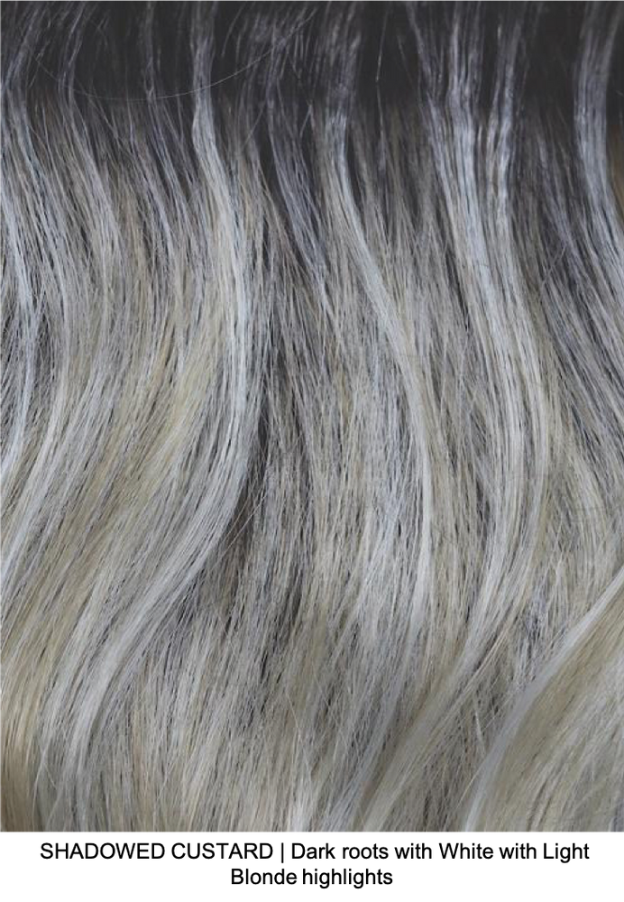 SHADOWED CUSTARD | Dark roots with White with Light Blonde highlights