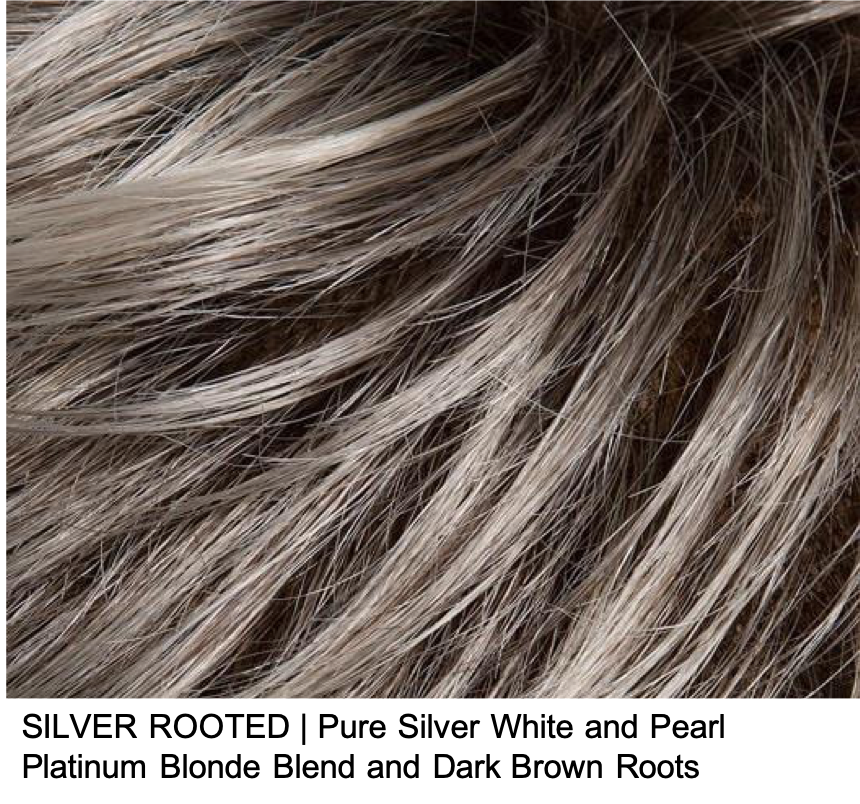 SILVER ROOTED | Pure Silver White and Pearl Platinum Blonde Blend and Dark Brown Roots