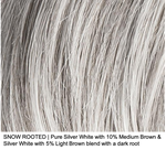 SNOW ROOTED | Pure Silver White with 10% Medium Brown & Silver White with 5% Light Brown blend with a dark root