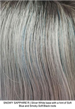 SNOWY SAPPHIRE R | Silver White base with a hint of Soft Blue and Smoky Soft Black roots 