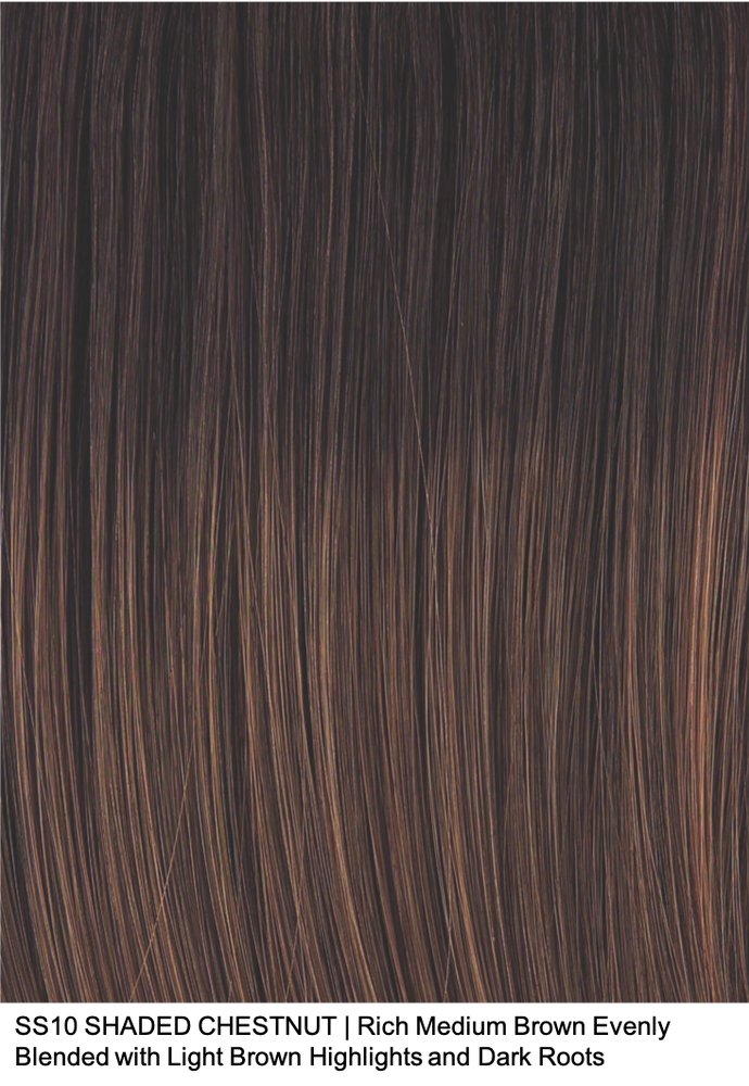 SS10 SHADED CHESTNUT | Rich Medium Brown Evenly Blended with Light Brown Highlights and Dark Roots