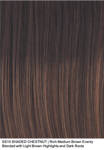 SS10 SHADED CHESTNUT | Rich Medium Brown Evenly Blended with Light Brown Highlights and Dark Roots