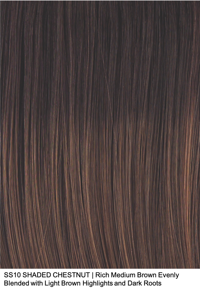SS10 SHADED CHESTNUT | Rich Medium Brown Evenly with Light Brown Highlights and Dark Roots