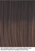 SS10 SHADED CHESTNUT | Rich Medium Brown Evenly with Light Brown Highlights and Dark Roots