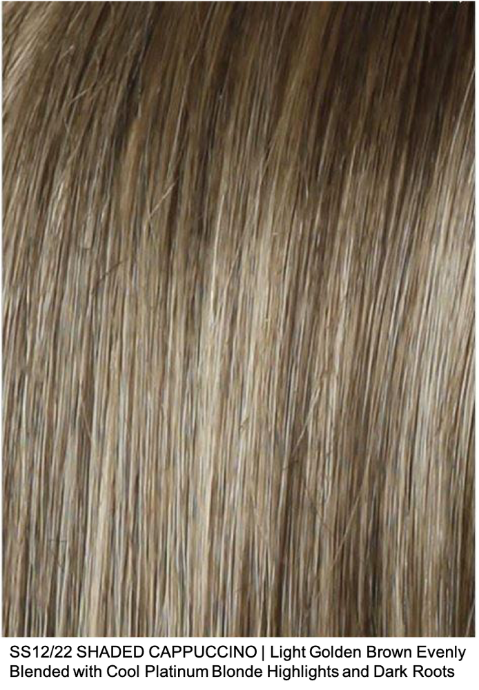 SS12/22 SHADED CAPPUCCINO | Light Golden Brown Evenly Blended with Cool Platinum Blonde Highlights and Dark Roots