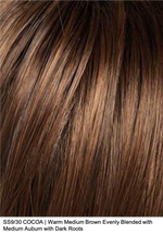 SS9/30 COCOA | Warm Medium Brown Evenly Blended with Medium Auburn with Dark Roots