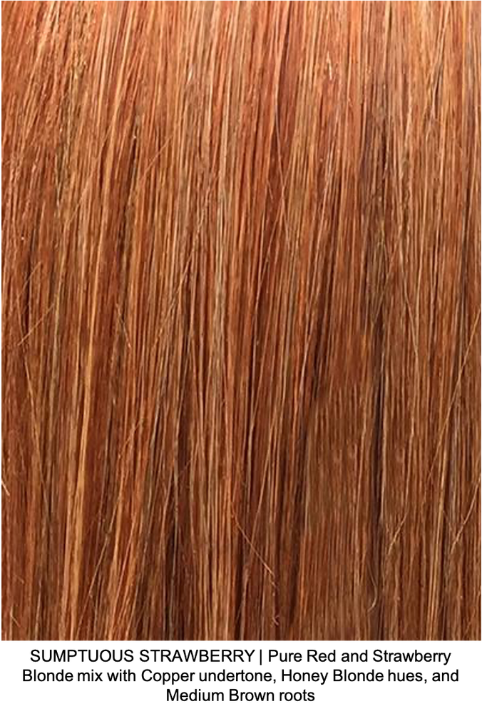 SUMPTUOUS STRAWBERRY | Pure Red and Strawberry Blonde mix with Copper undertone, Honey Blonde hues, and Medium Brown roots