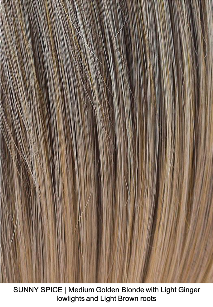 SUNNY SPICE | Medium Golden Blonde with Light Ginger lowlights and Light Brown roots