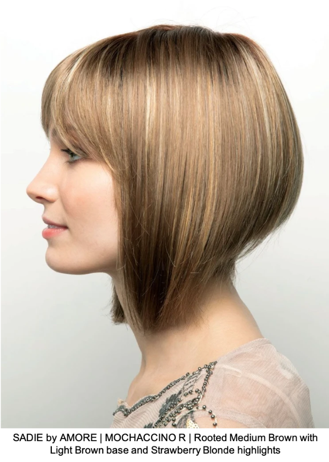 SADIE by AMORE | MOCHACCINO R | Rooted Medium Brown with Light Brown base and Strawberry Blonde highlights