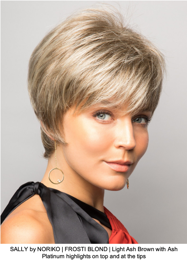 SALLY by NORIKO | FROSTI BLOND | Light Ash Brown with Ash Platinum highlights on top and at the tips