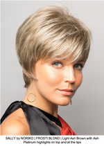 SALLY by NORIKO | FROSTI BLOND | Light Ash Brown with Ash Platinum highlights on top and at the tips
