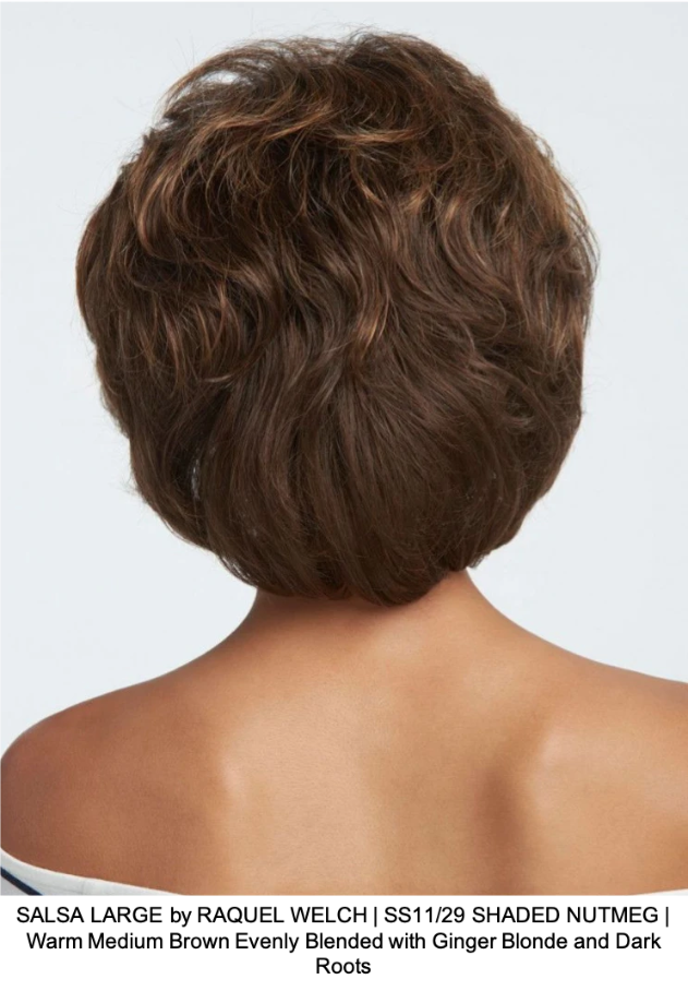 SALSA LARGE by RAQUEL WELCH | SS11/29 SHADED NUTMEG | Warm Medium Brown Evenly Blended with Ginger Blonde and Dark Roots