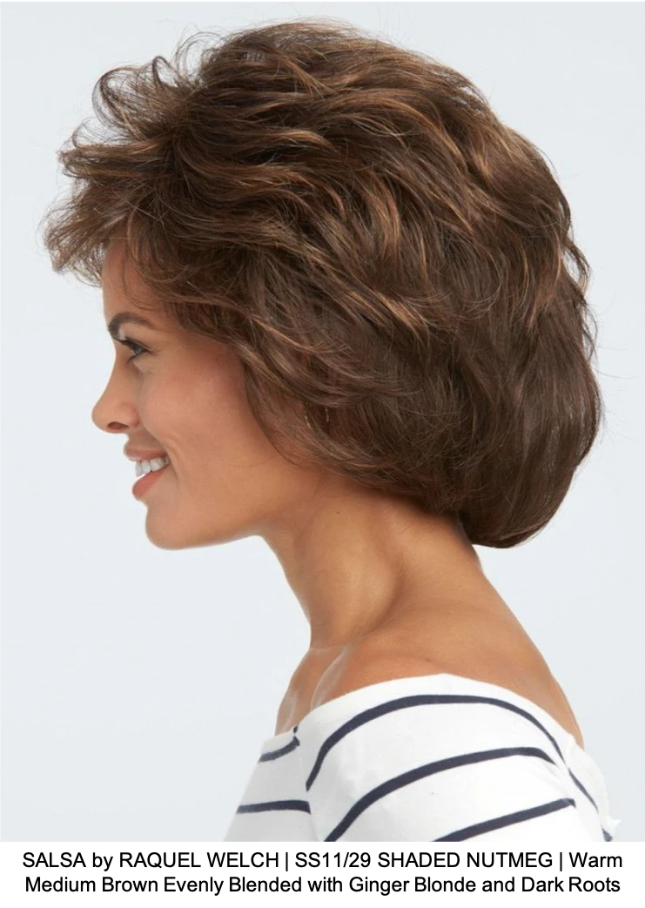 SALSA by RAQUEL WELCH | SS11/29 SHADED NUTMEG | Warm Medium Brown Evenly Blended with Ginger Blonde and Dark Roots