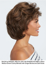 SALSA by RAQUEL WELCH | SS11/29 SHADED NUTMEG | Warm Medium Brown Evenly Blended with Ginger Blonde and Dark Roots