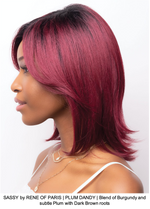 SASSY by RENE OF PARIS | PLUM DANDY | Blend of Burgundy and subtle Plum with Dark Brown roots