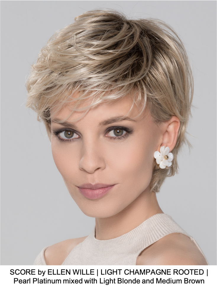 SCORE by ELLEN WILLE | LIGHT CHAMPAGNE ROOTED | Pearl Platinum mixed with Light Blonde and Medium Brown