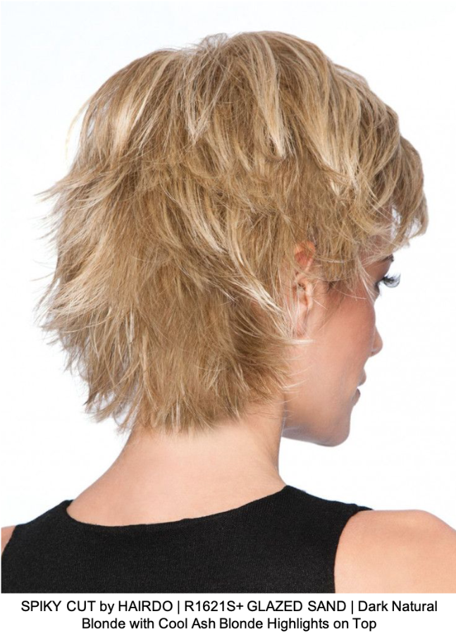 SPIKY CUT by HAIRDO | R1621S+ GLAZED SAND | Dark Natural Blonde with Cool Ash Blonde Highlights on Top