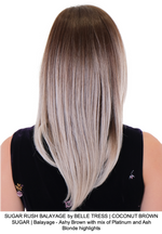 SUGAR RUSH BALAYAGE by BELLE TRESS | COCONUT BROWN SUGAR | Balayage - Ashy Brown with mix of Platinum and Ash Blonde highlights 