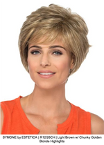 SYMONE by ESTETICA | R12/26CH | Light Brown w/ Chunky Golden Blonde Highlights