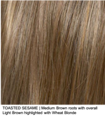 TOASTED SESAME | Medium Brown roots with overall Light Brown highlighted with Wheat Blonde