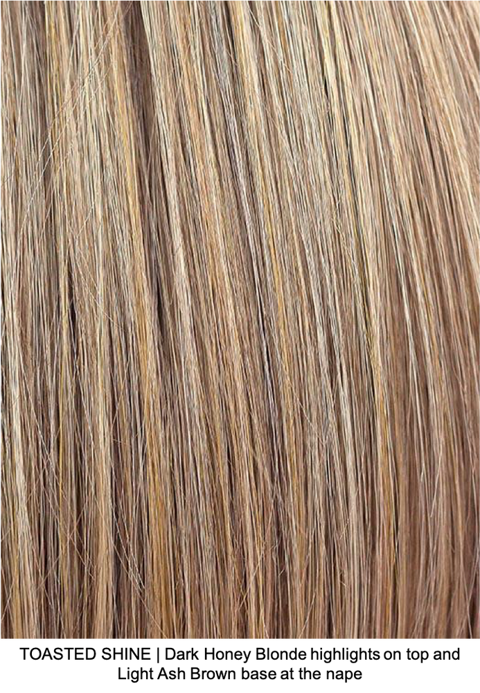 TOASTED SHINE | Dark Honey Blonde highlights on top and Light Ash Brown base at the nape