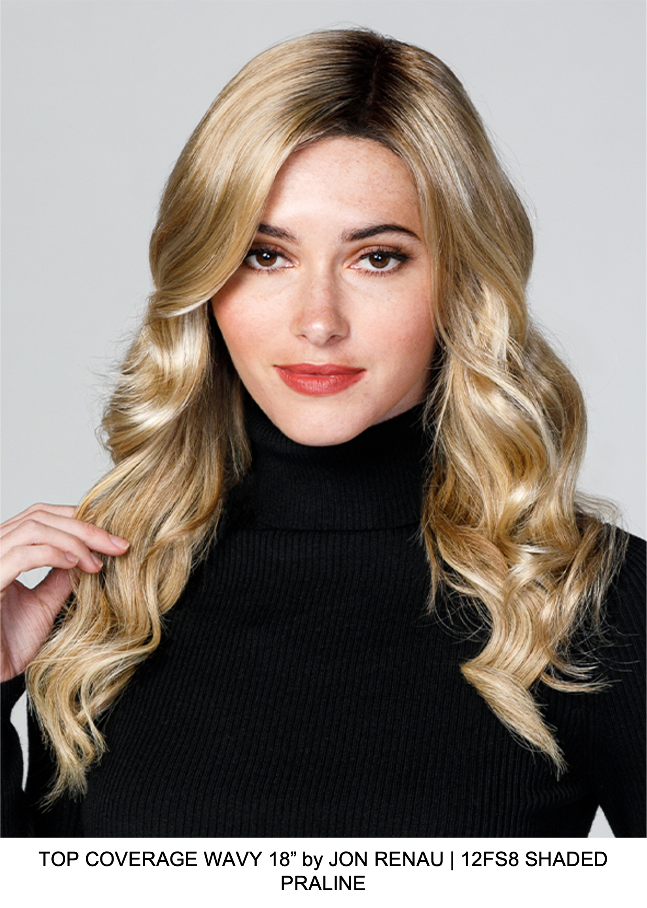 Top Coverage Wavy 18" Synthetic Hair Topper (Mono Top)