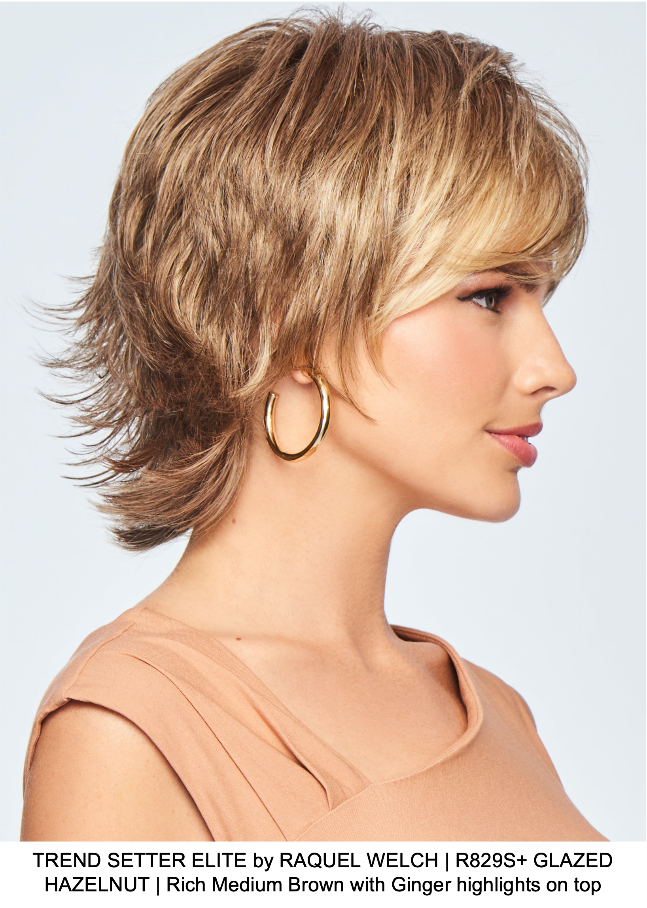 TREND SETTER ELITE by RAQUEL WELCH | R829S+ GLAZED HAZELNUT | Rich Medium Brown with Ginger highlights on top