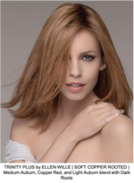 TRINITY PLUS by ELLEN WILLE | SOFT COPPER ROOTED | Medium Auburn, Copper Red, and Light Auburn blend with Dark Roots