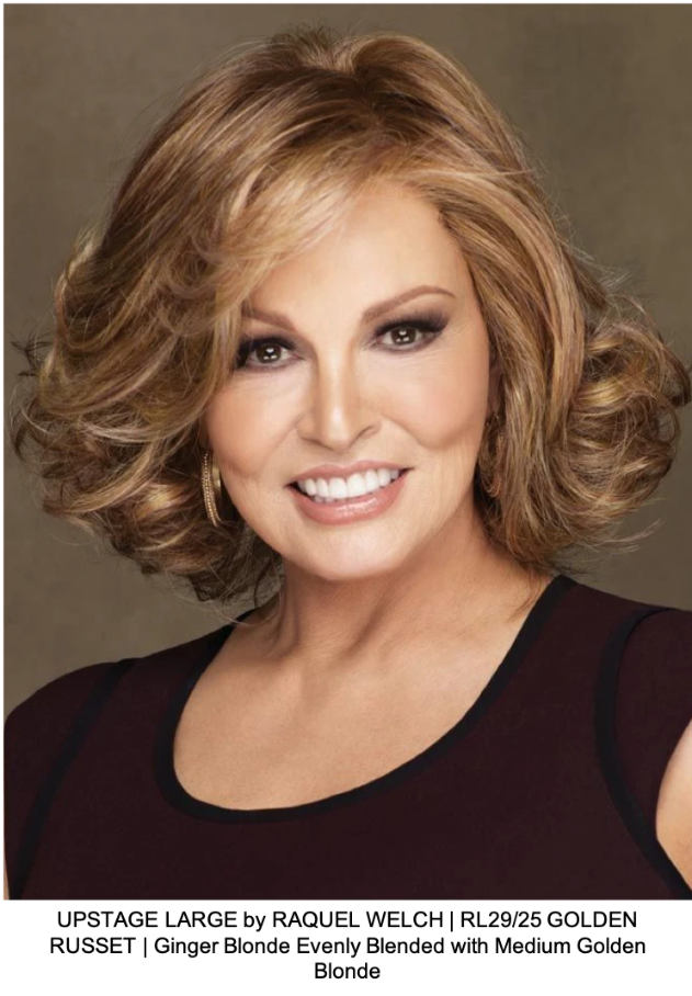 UPSTAGE LARGE by RAQUEL WELCH | RL29/25 GOLDEN RUSSET | Ginger Blonde Evenly Blended with Medium Golden Blonde