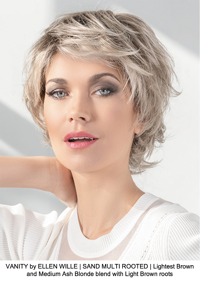 VANITY by ELLEN WILLE | SAND MULTI ROOTED | Lightest Brown and Medium Ash Blonde blend with Light Brown roots