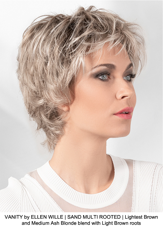 VANITY by ELLEN WILLE | SAND MULTI ROOTED | Lightest Brown and Medium Ash Blonde blend with Light Brown roots