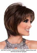 WHITNEY by ENVY | CHOCOLATE CARAMEL | Medium Brown with Soft Red and Blonde highlights 