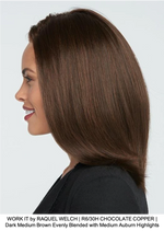 WORK IT by RAQUEL WELCH | R6/30H CHOCOLATE COPPER | Dark Medium Brown Evenly Blended with Medium Auburn Highlights