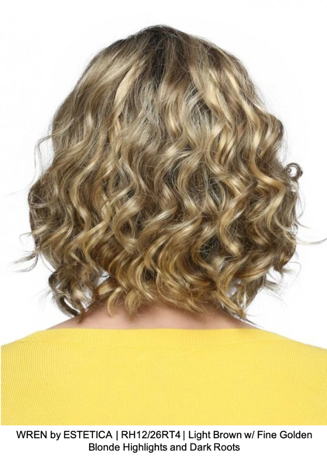 WREN by ESTETICA | RH12/26RT4 | Light Brown w/ Fine Golden Blonde Highlights and Dark Roots