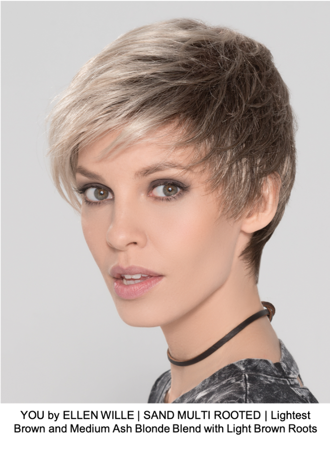 YOU by ELLEN WILLE | SAND MULTI ROOTED | Lightest Brown and Medium Ash Blonde Blend with Light Brown Roots